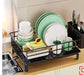 Rustproof 1-Tier Dish Drying Rack with Utensil Holder & Drain Board — Countertop Organiser (Black)