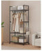 Clothing Storage Rack with Wheels, Hooks & Shelves — Freestanding Metal Organiser