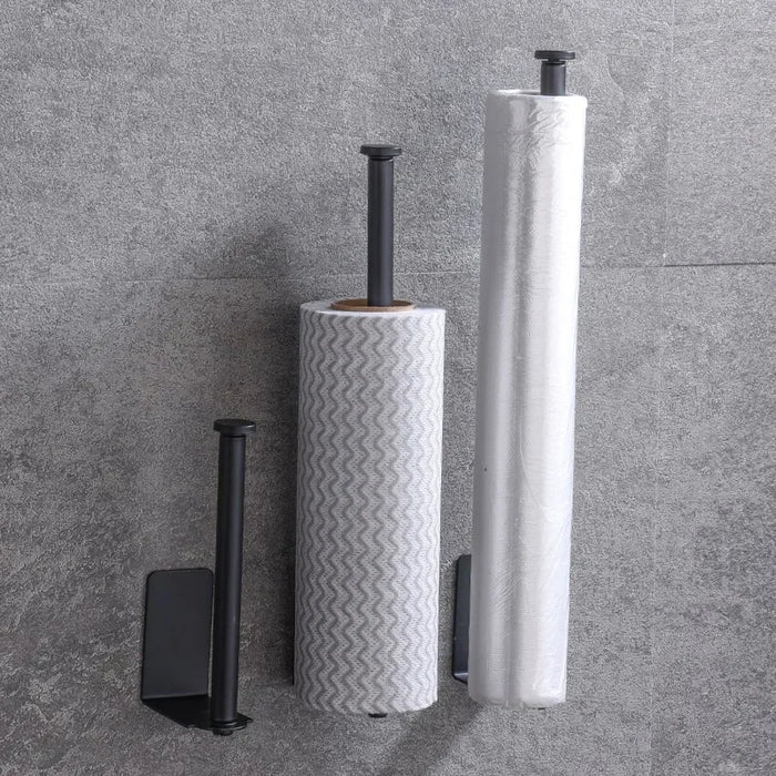 Self-Adhesive Punch-Free Toilet & Towel Roll Holder, Stainless Steel Wall Mount