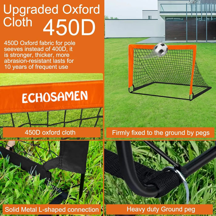 Pop-Up Football Goal for Garden — Portable Kids Soccer Net Set