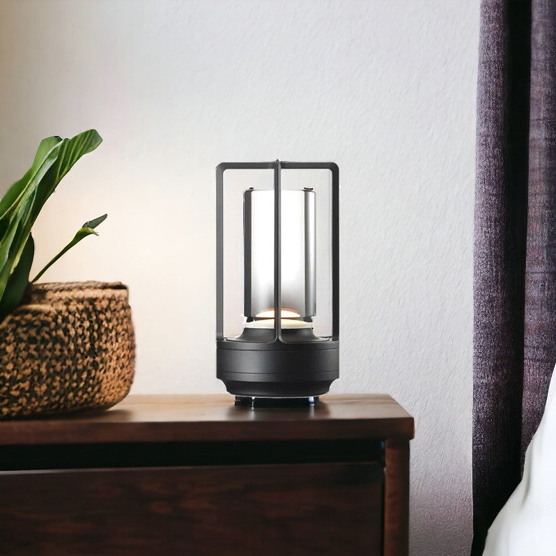 Moderna lampada da tavolo e da tavolo nordica in metallo senza fili - Senza fili, ricaricabile, LED con controllo touch e funzione di regolazione, adatta per camera da letto, casa, esterno - Luce notturna ideale per ristoranti e uso domestico