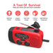 Portable Hand-Crank Solar Emergency Radio — NOAA/AM/FM with LED Torch & Power Bank (Red)