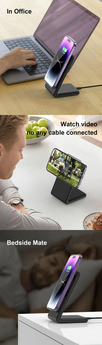 MagSafe Magnetic Wireless Charger Dock Stand — 15W Fast Charge for iPhone 12–16 (Mini/Pro/Max/Plus)