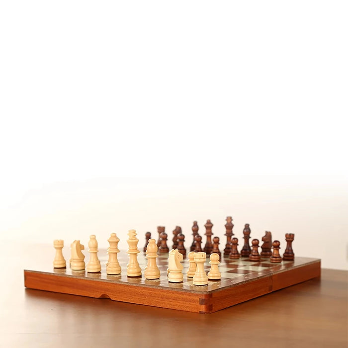 Rosewood Chess Set with Storage Box & 2 Extra Queens — Wooden Tournament Board for Adults