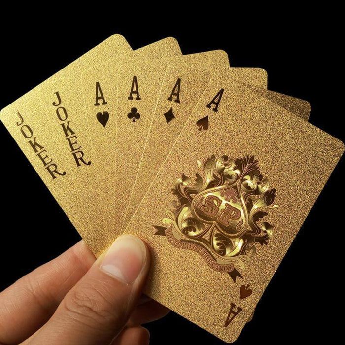 Högkvalitativt spelkortssats med guldfolie