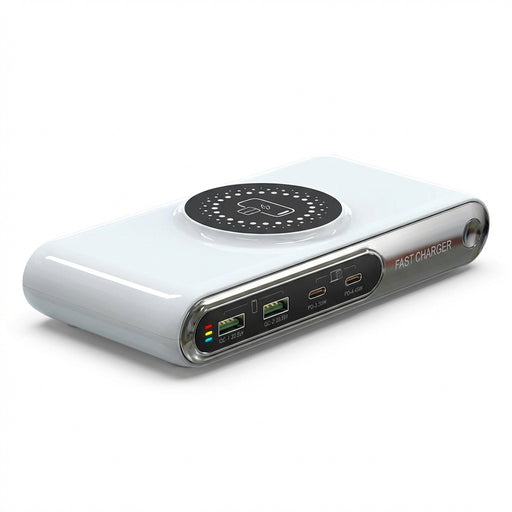 5-in-1 USB-C Charger Station 72W — 4-Port + Magnetic Wireless (PD45W) with LED colour nightlight F9A