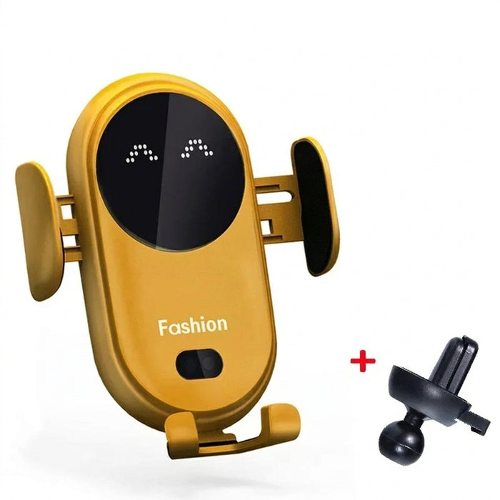 Car Wireless Charger & Phone Holder — Auto Infrared Clamps, 5–30W Fast Charge, 360° Rotate
