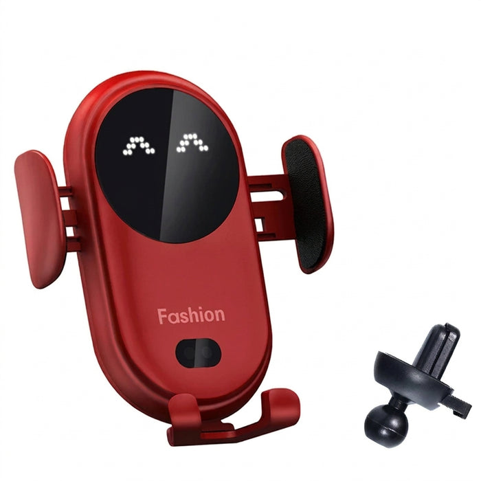 Car Wireless Charger & Phone Holder — Auto Infrared Clamps, 5–30W Fast Charge, 360° Rotate