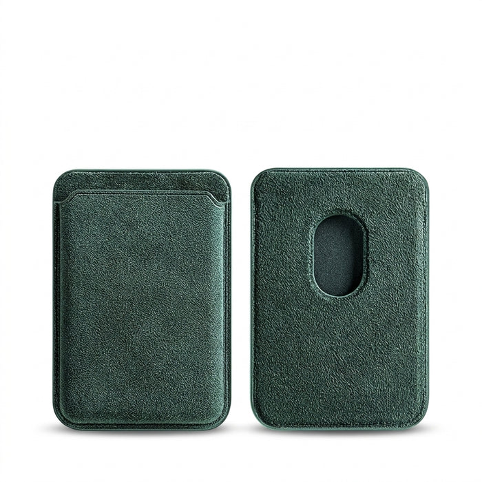 Real Italian Alcantara MagSafe Wallet Case for iPhone 12–16 (Built-in Card Holder)