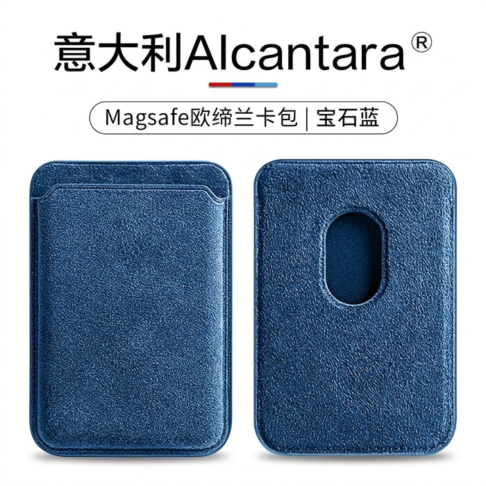 Real Italian Alcantara MagSafe Wallet Case for iPhone 12–16 (Built-in Card Holder)