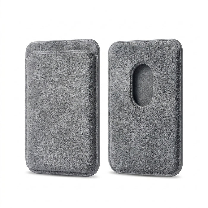 Real Italian Alcantara MagSafe Wallet Case for iPhone 12–16 (Built-in Card Holder)