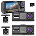 Dash Cam 1080p Full HD with IR Night Vision, 2-inch IPS Screen — 2- or 3-Camera DVR