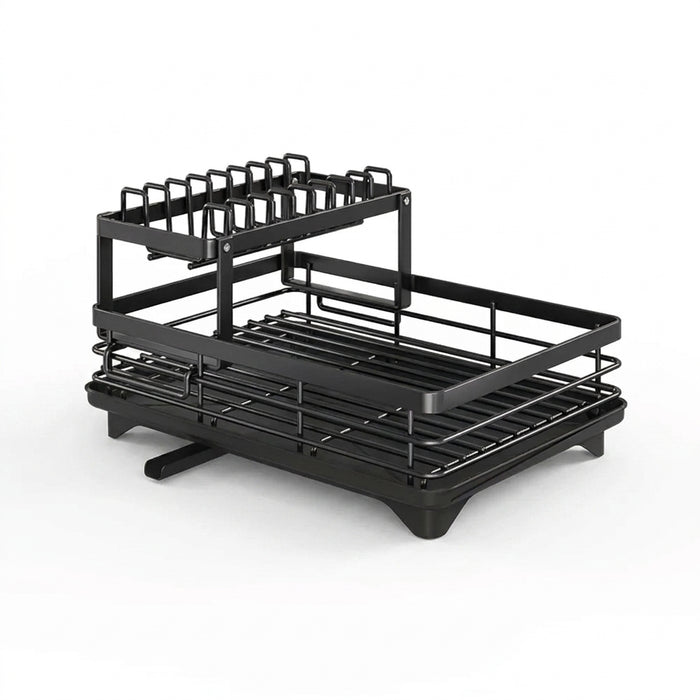 Adjustable Double-Layer Dish & Bowl Drainer – Space-saving Kitchen Rack