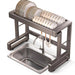 Over‑Sink Dish Drying Rack with Utensil Holder — Stainless Steel, Matt Black