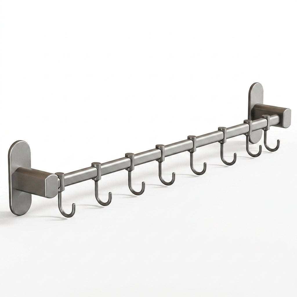 Wall-Mounted Kitchen Hook Rack for Pot Lids and Utensils