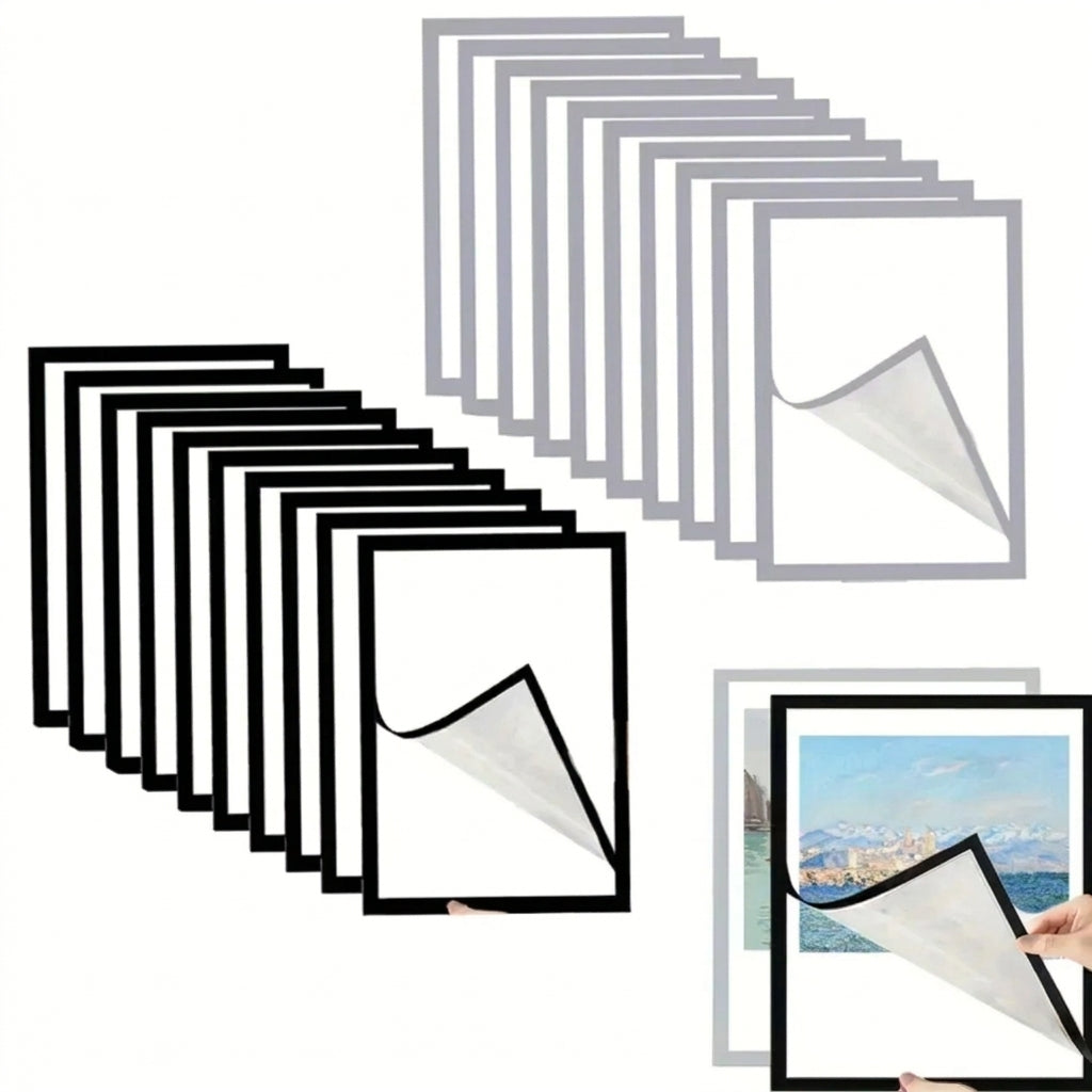Set of 5 Magnetic Self‑Adhesive Photo Frames – A4/A5/A6, PVC with Plexiglass