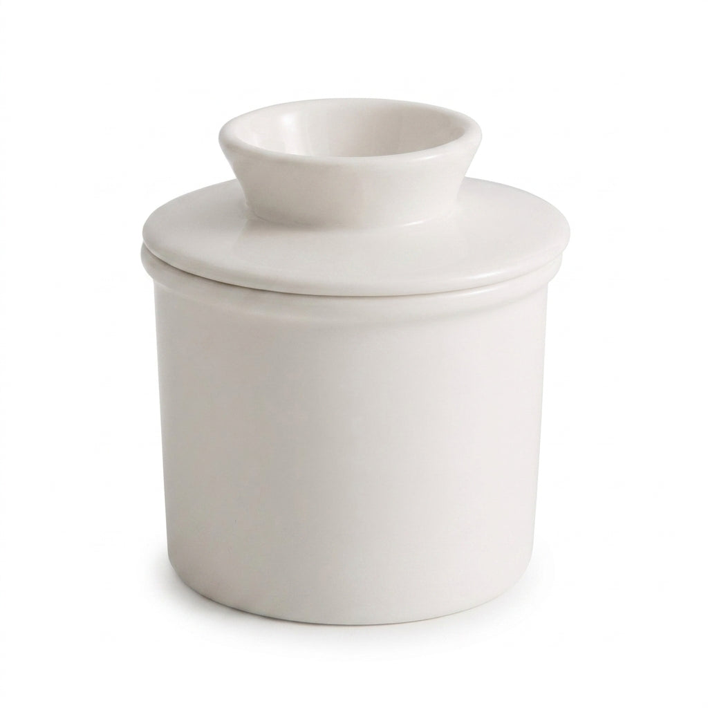 Ceramic Butter Cup with Lid — 350ml Sealed Butter Storage, Blue/Pink/White/Grey