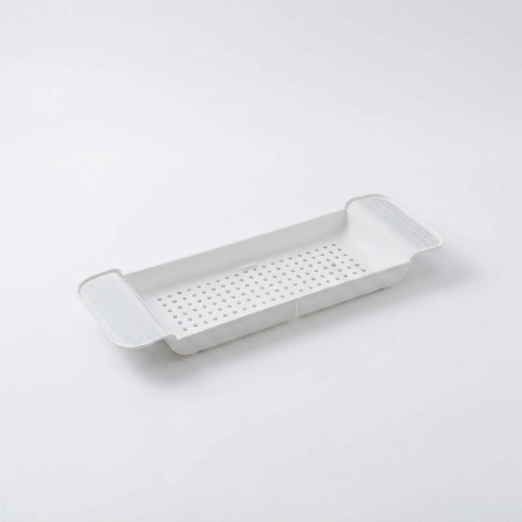 Extendable Bath Tray — Adjustable Bathtub Shelf, Towel & Book Holder (White or Black)
