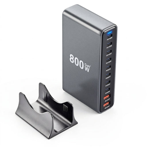 800W GaN 10-Port Desktop Charger — PD 140W Fast Charge for iPhone, iPad, MacBook