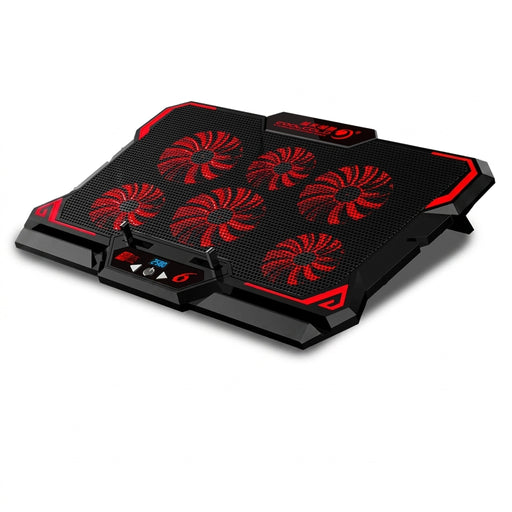 17-inch Six-Fan Laptop Cooler with LED Screen and Dual USB Ports