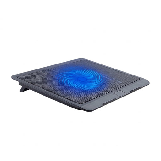 Adjustable Metal Mesh Laptop Cooling Pad with USB and LED Light — Black