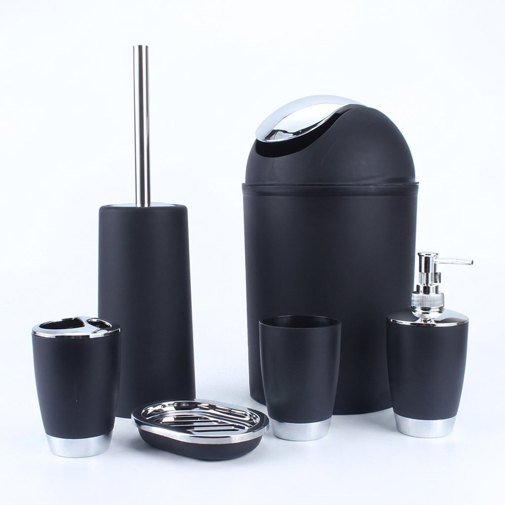 Bathroom Accessory Set – Resin Soap Dish, Dispenser, Tumbler & Toothbrush Holder