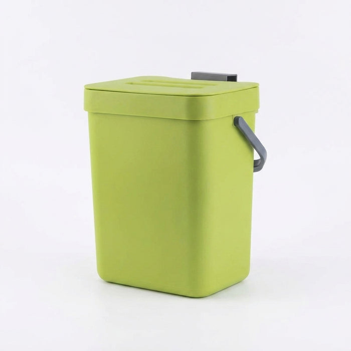 Kitchen Food Waste Bin — Small Countertop Compost Caddy with Lid, Wall-Mountable (3L & 5L)