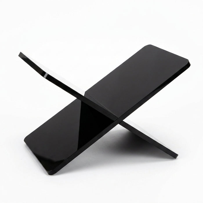 Acrylic Book Stand — Folding Display Holder for Cookbooks, Bibles & Texts (S/L, Black/White/Clear)