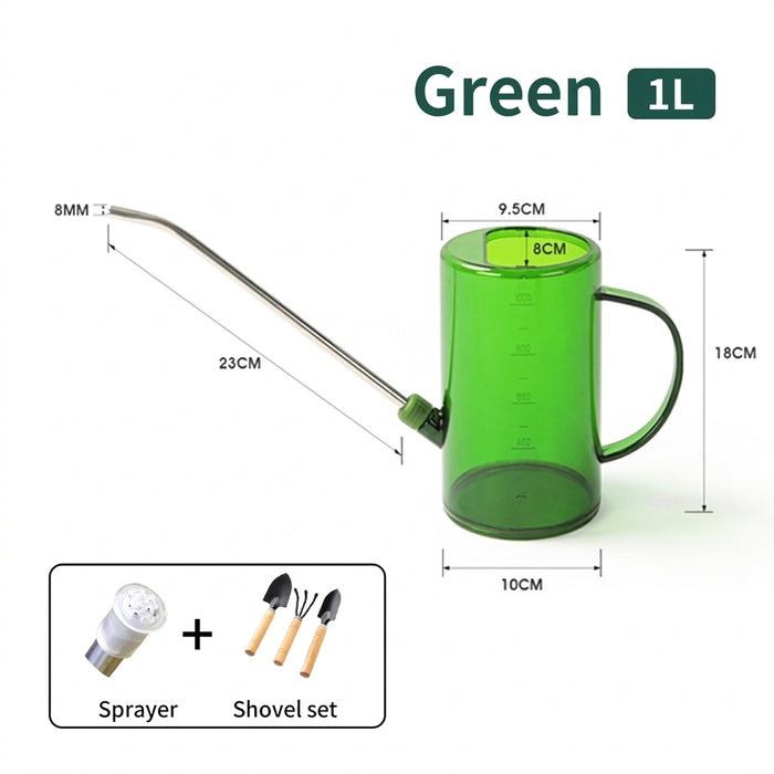 1 L / 1.5 L Long-Spout Watering Can with 3-Piece Shovel Set for Indoor & Outdoor Plants