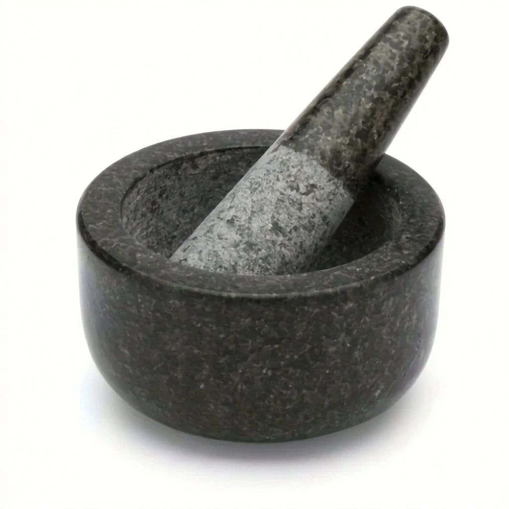 Polished Granite Mortar and Pestle for Herbs, Salsa & Avocado (3.74 x 1.97in)