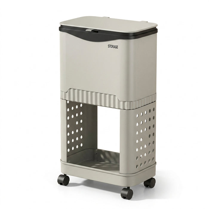 Multi-layer Kitchen Bin with Wheels – Large Capacity, Sliding Lid (PP)