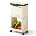 Multi-layer Kitchen Bin with Wheels – Large Capacity, Sliding Lid (PP)