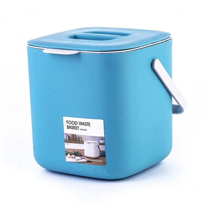 Portable 2-Tier Kitchen Waste Bin with Handle — 4L Compost Drainer