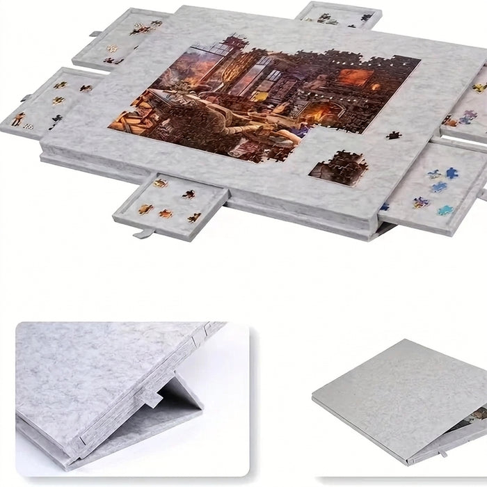 Portable Felt Puzzle Board Set — Foldable with Bracket Cover, Home & Office Organiser