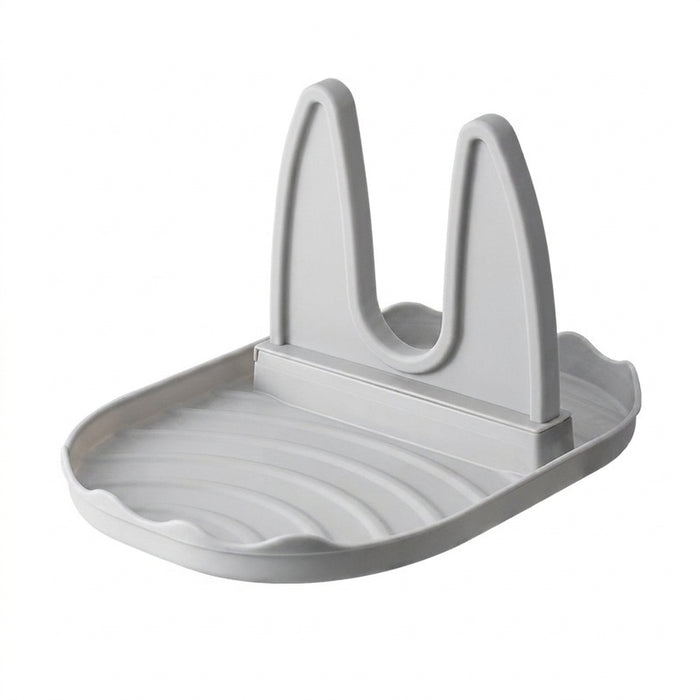Multi-functional Plastic Pot Lid & Spatula Rack for Kitchen and Stove Storage