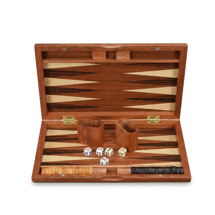 Handmade Luxury Wooden Backgammon Set – Portable Family Travel Game (11–19in)