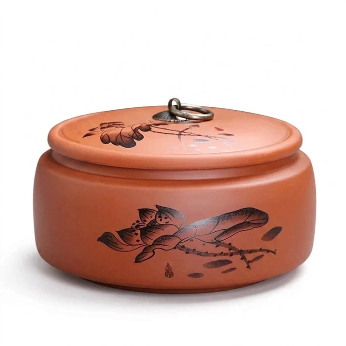 Purple Clay Ceramic Tea Caddy – 18 x 10 cm Sealed Coffee & Candy Canister