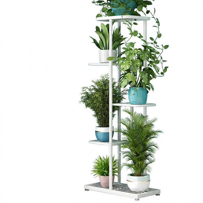 Iron Plant Stand – 4/5/6-Tier Flowerpot Organiser, Black or White