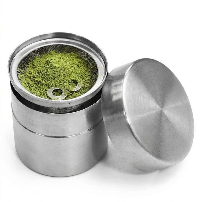 304 Stainless Steel Matcha Jar with 40‑Mesh Sieve — Airtight Tea & Powder Canister
