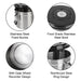Stainless Steel Coffee Canister with Airtight Lid & CO2 Valve — 1.2L / 1.8L